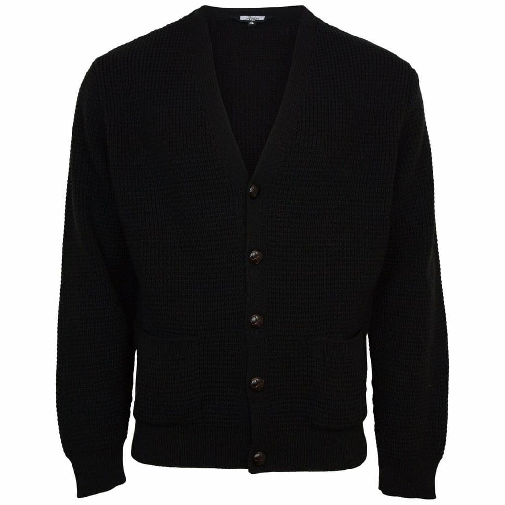 Relco Waffle Knit Cardigan Football Buttons Navy Black Green Burgundy ...
